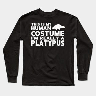 Human costume platypus outfit human Long Sleeve T-Shirt